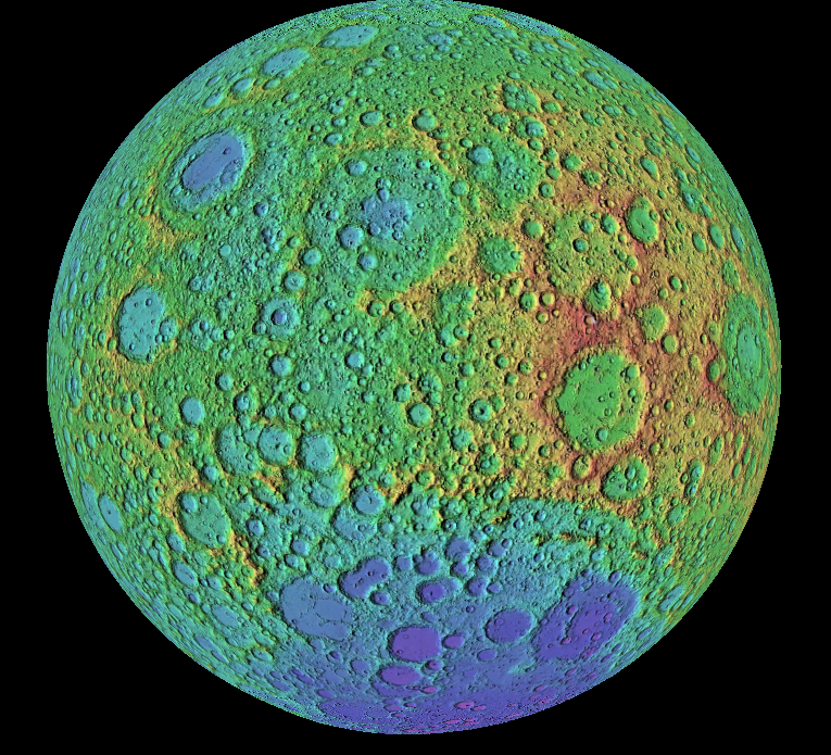 LOLA Color Shaded Relief Map