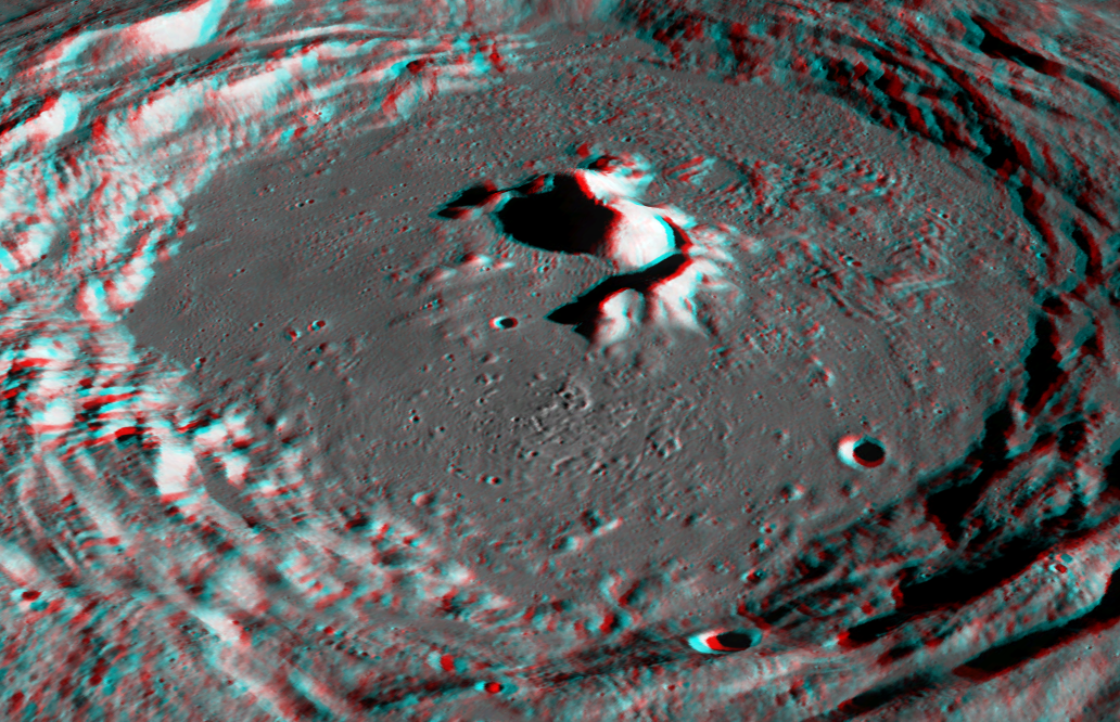 Stereoscopic View of a mountainous crater