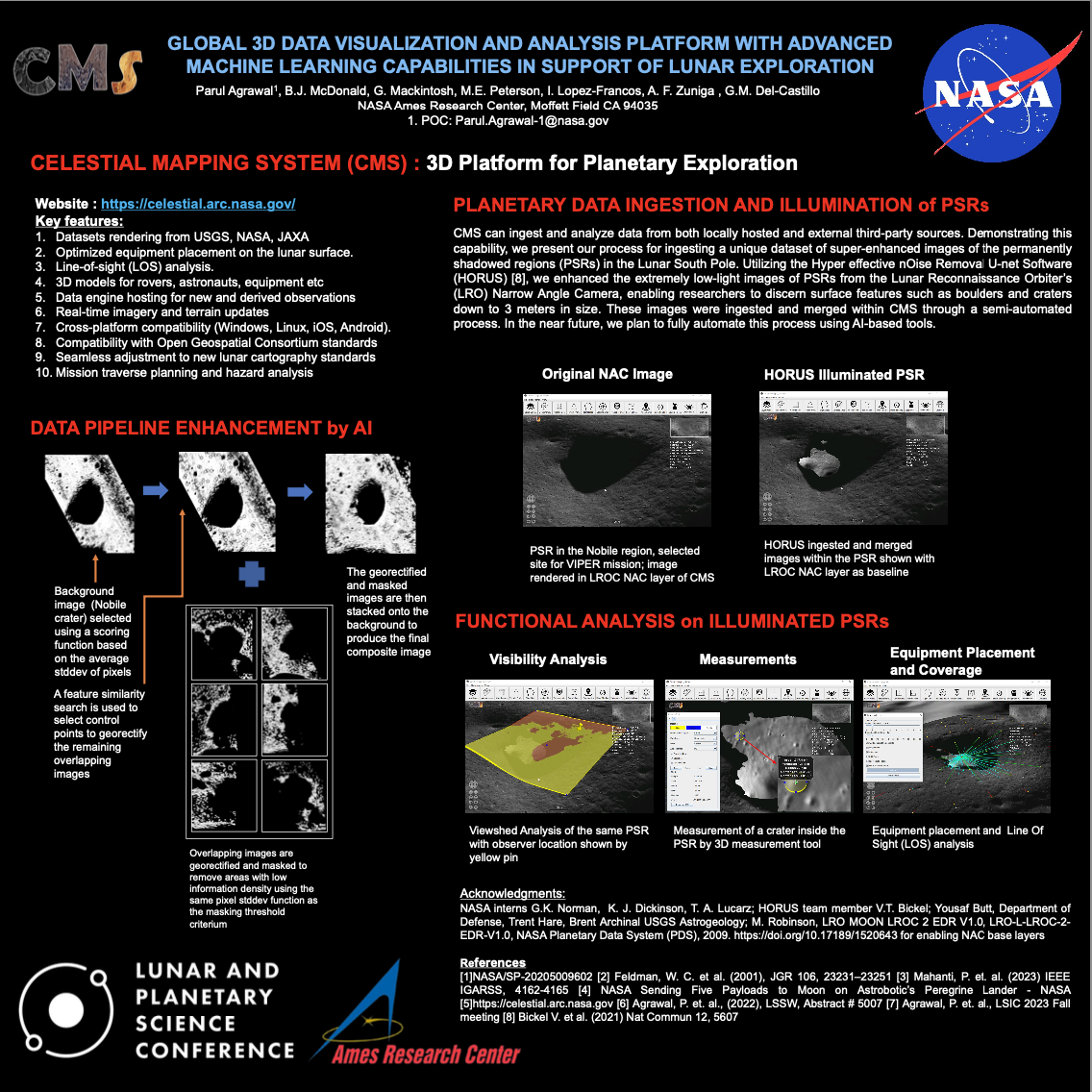 Innovative Features of NASA's Celestial Mapping System to Support Exploration in the Lunar South Pole Poster